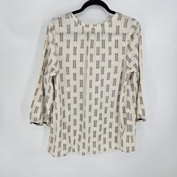 Pure jill J Jill womens size medium beige native embroidered boho button blouse - Picture 9 of 10